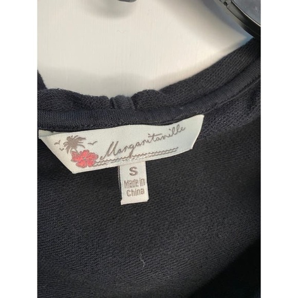 Margaritaville Black Hooded Dress Size Small with Tropical Sides - Picture 4 of 4